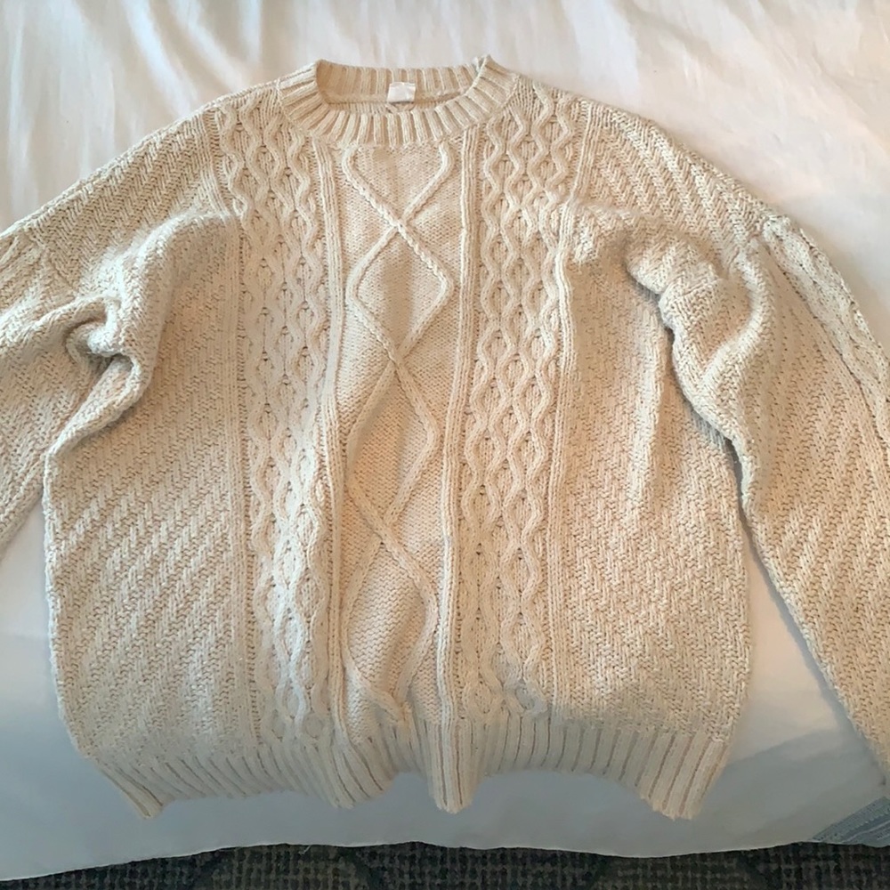 cream knit sweater
